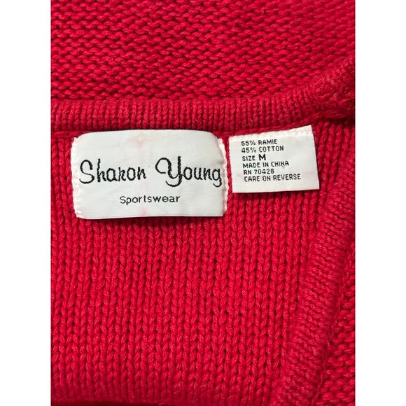 Vintage Sharon Young Sweater Vest Women's Medium Kitchen Fruit Appliqué Cottage - Picture 8 of 8